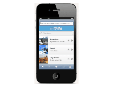 Itinerary Hunter mobile
